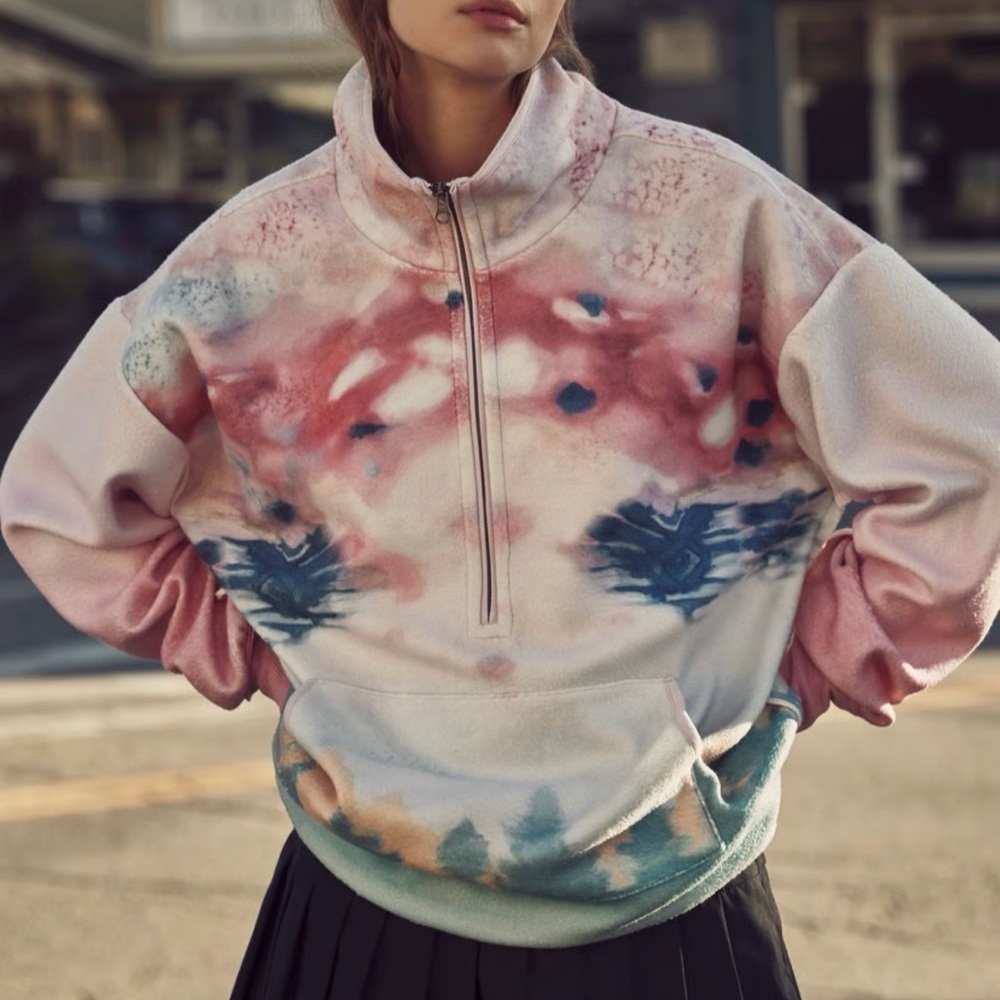 Stylish Women's Multicolor Fleece Pullover